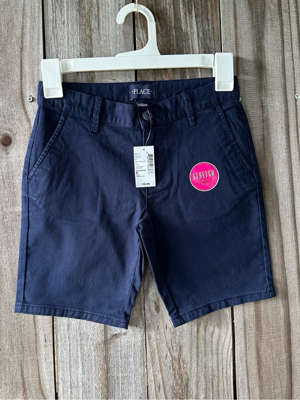 The Childrens Place navy blue uniform chino shorts Girls Sz 6 Plus Summer School